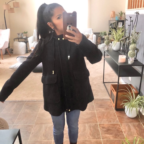 Zara Navy Blue Pea Coat - Picture 2 of 7